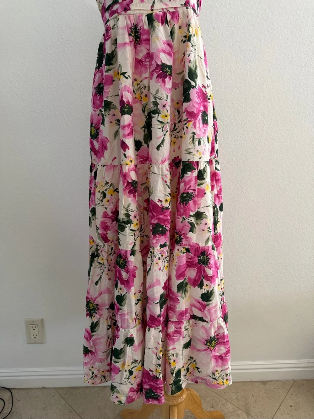 NWT Abercrombie & Fitch Pink Floral Maxi Dress Cottagecore Garden Sundress